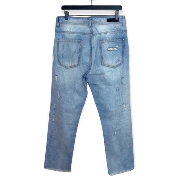 Hyper Denim Distressed Button Fly Jeans Mens size 32 x 25" inseam Straight Leg - Picture 3 of 11